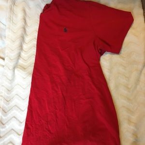 Red polo short sleeve T-shirt
